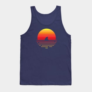 Shark in sunset Tank Top